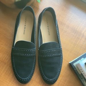 Lucky Brand Suede Studded Loafers